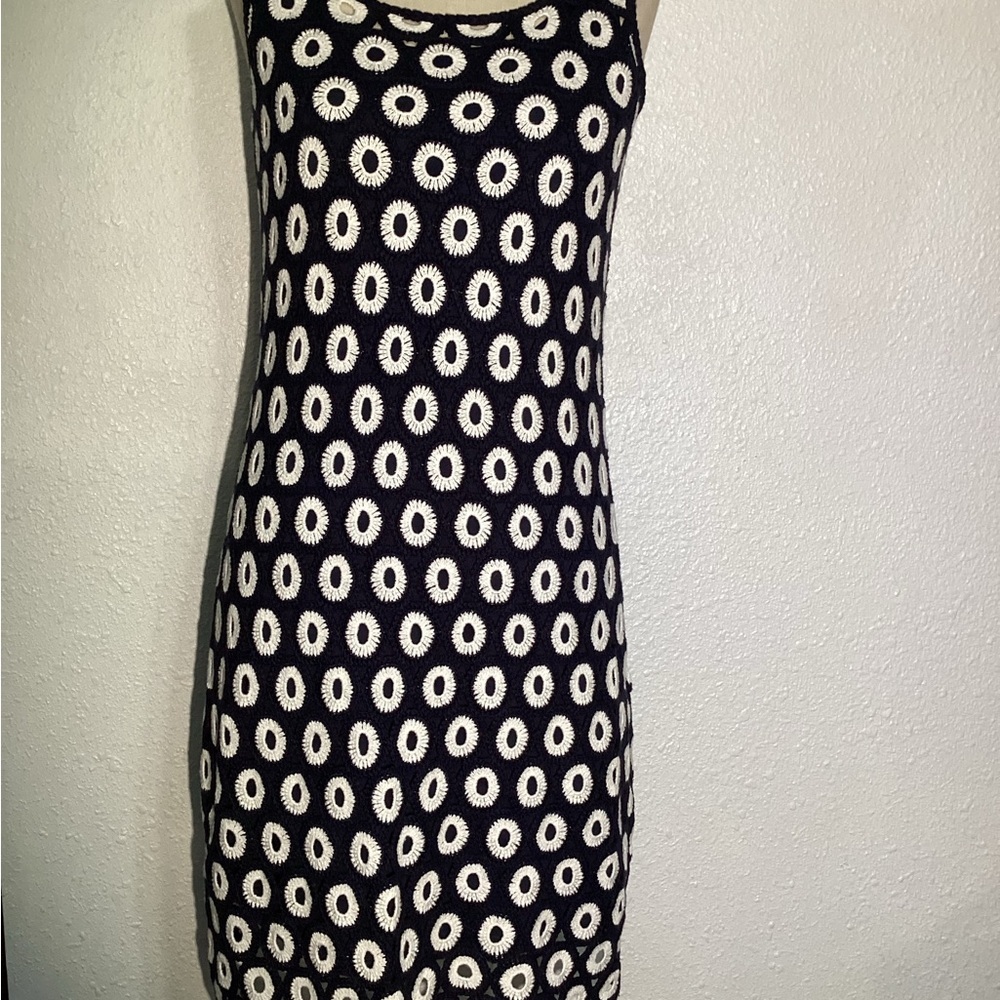Boden Elana Blue and White Crochet Dress size 8 - Picture 3 of 12
